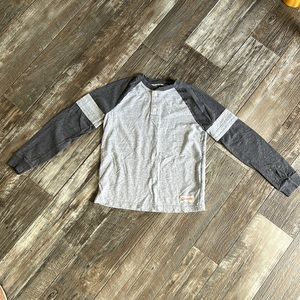 Gap Kids Grey Long Sleeve Two Button Henley